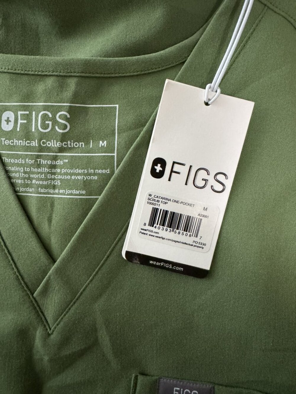 Figs Scrub Set in Fern -Top is NWT - Picture 8 of 8